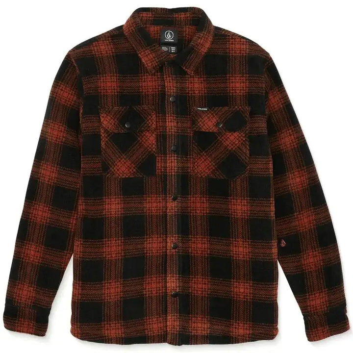 Volcom Bowered Fleece Long Sleeve Jacket Burnt Sienna S 