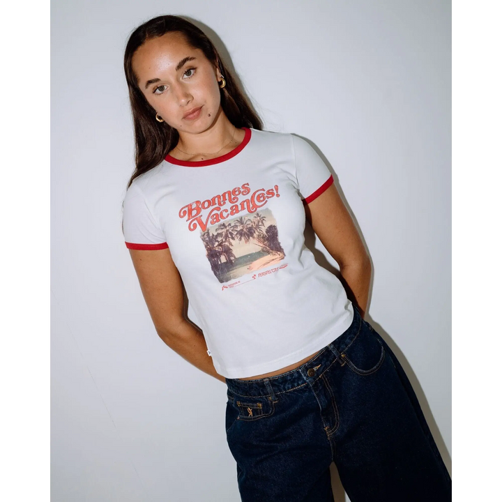 Rusty Bonnes Vacances Ringer T-Shirt 