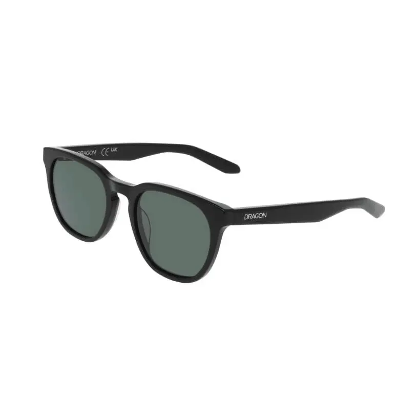Dragon Bank Sunglasses Shiny Black / LL green G15 