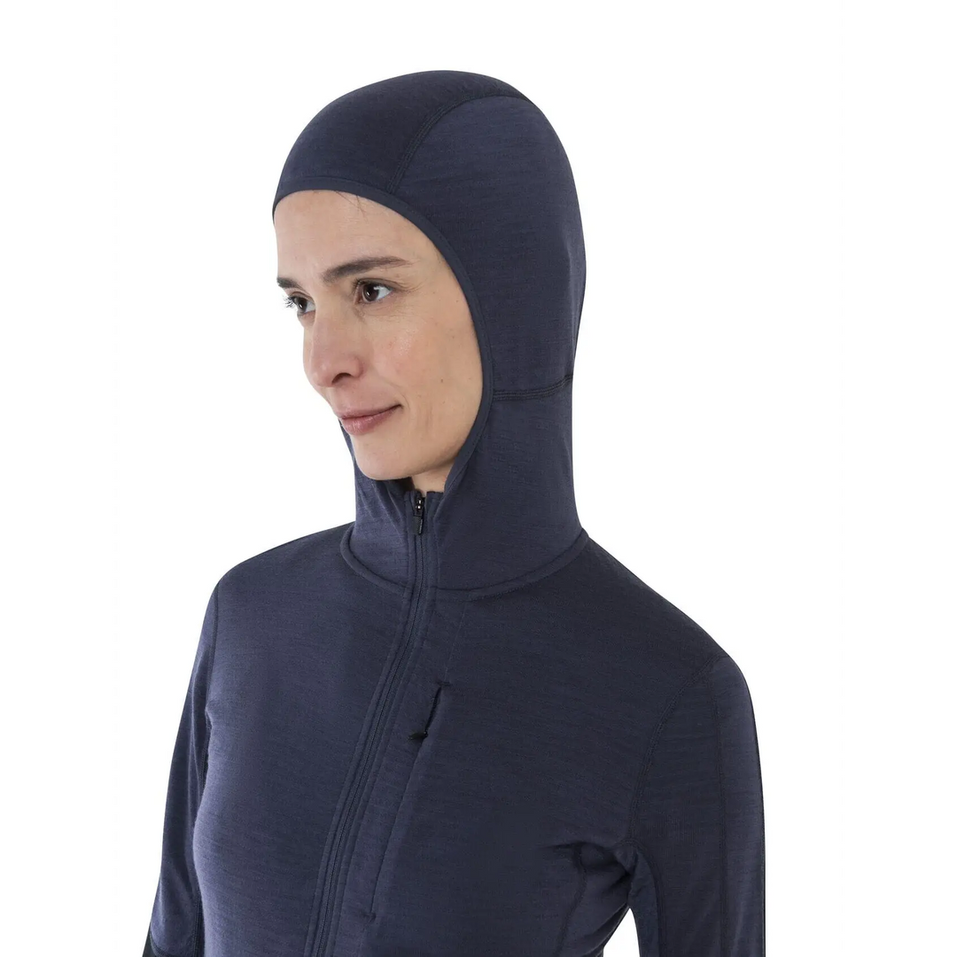Icebreaker Womens Merino Blend 200 Realfleece Descender Long Sleeve Zip Hoodie 