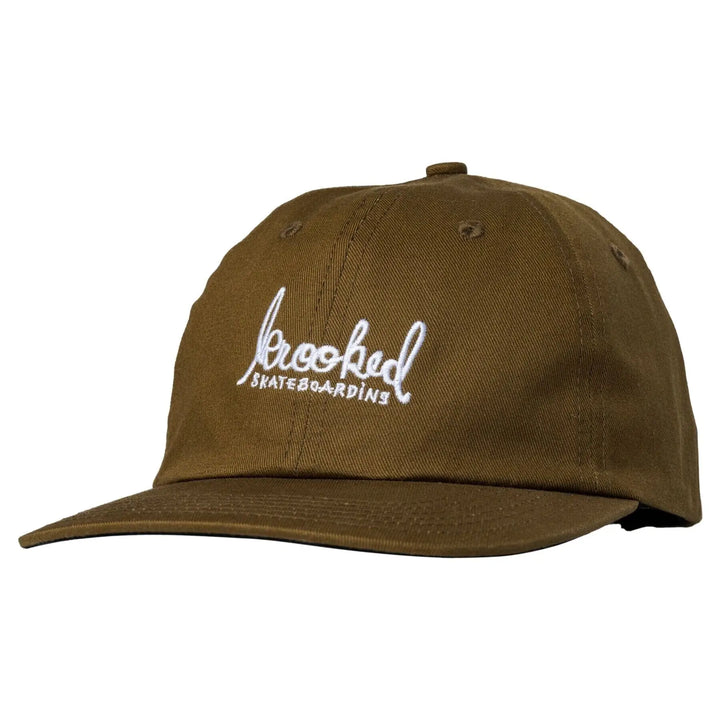 Krooked Skript Snapback Cap - Brown / White 
