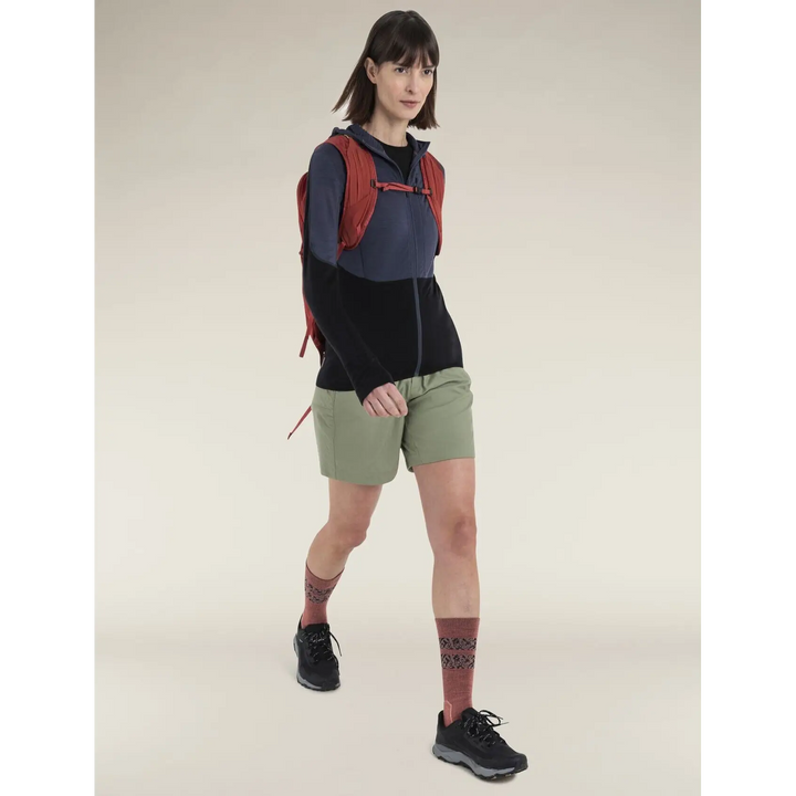 Icebreaker Womens Merino Blend 200 Realfleece Descender Long Sleeve Zip Hoodie 