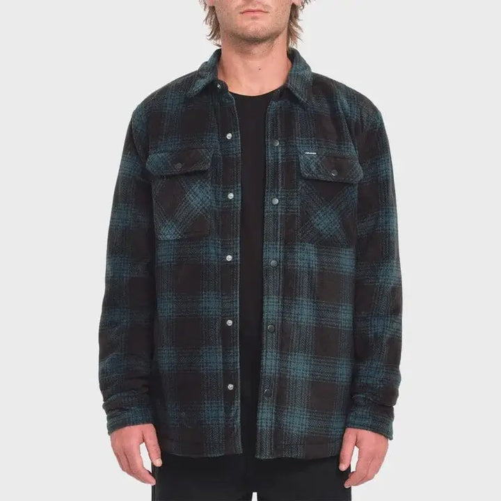 Volcom Bowered Fleece Long Sleeve Jacket Evergreen S 