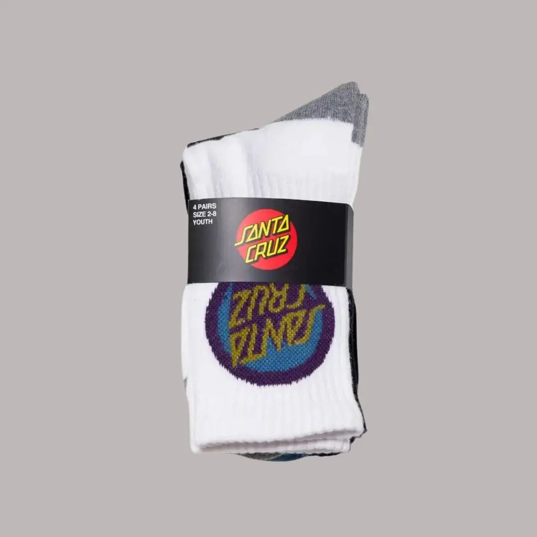 Santa Cruz Bold Shadow Dot Crew 4-Pack Socks 