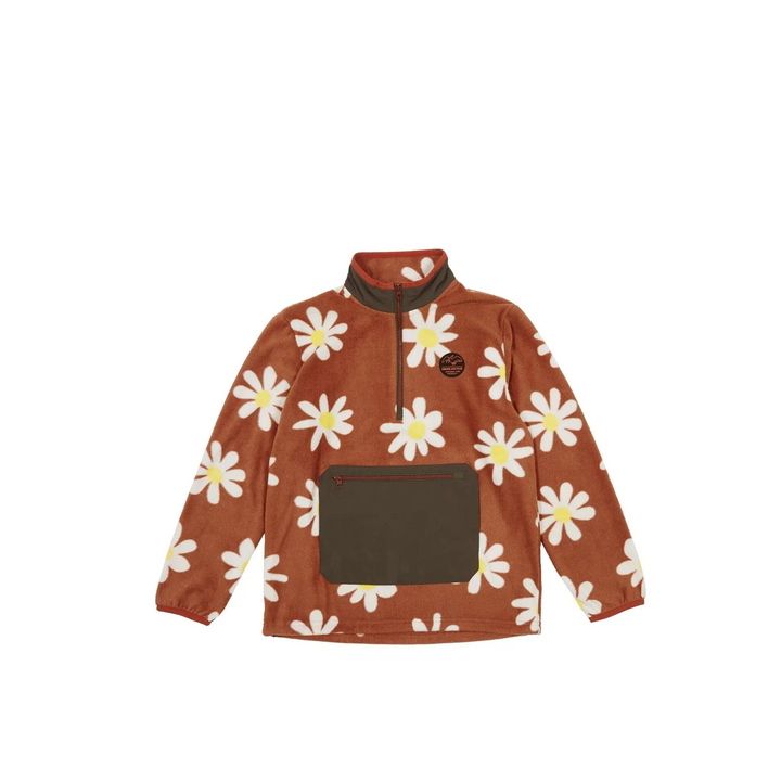Airblaster Fleece Half Zip Rust Big Daisy XS 