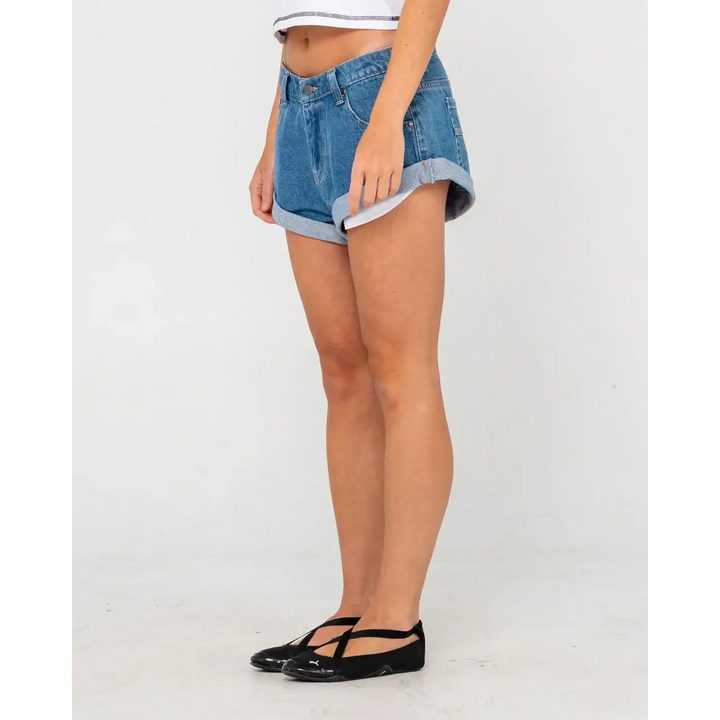 Rusty Pheonix Denim Mini Shorts -Middy Blue