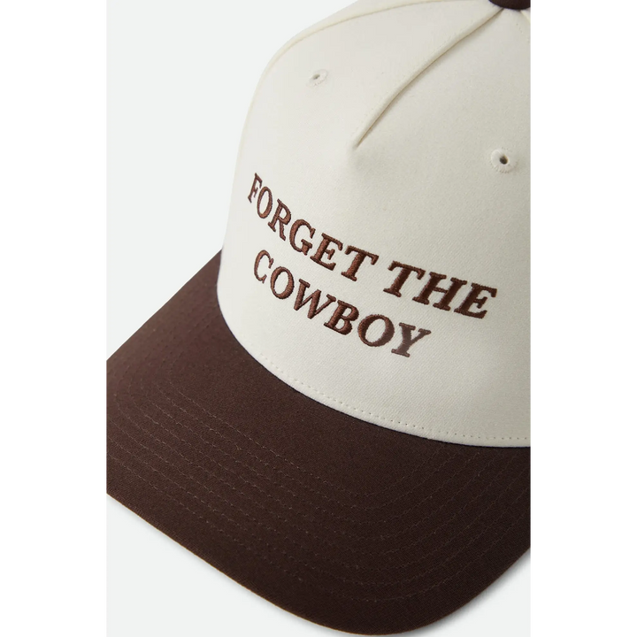 Brixton Forget the Cowboy Netplus Snapback Cap - Chocolate / Off White