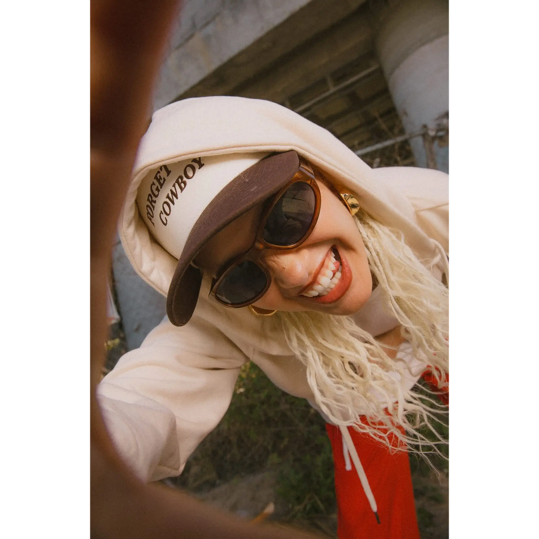 Brixton Forget the Cowboy Netplus Snapback Cap - Chocolate / Off White