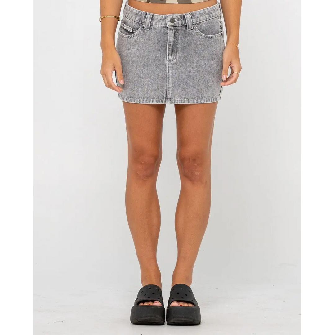 Rusty Mavericks Low Rise Denim Mini Skirt 