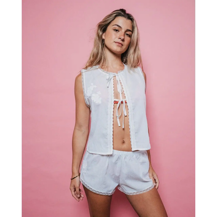 Rusty Feyre Tie Front Top 