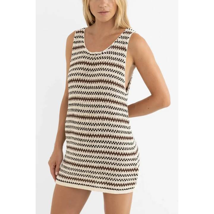 Rhythm Tami Stripe Scoop Neck Mini Dress 