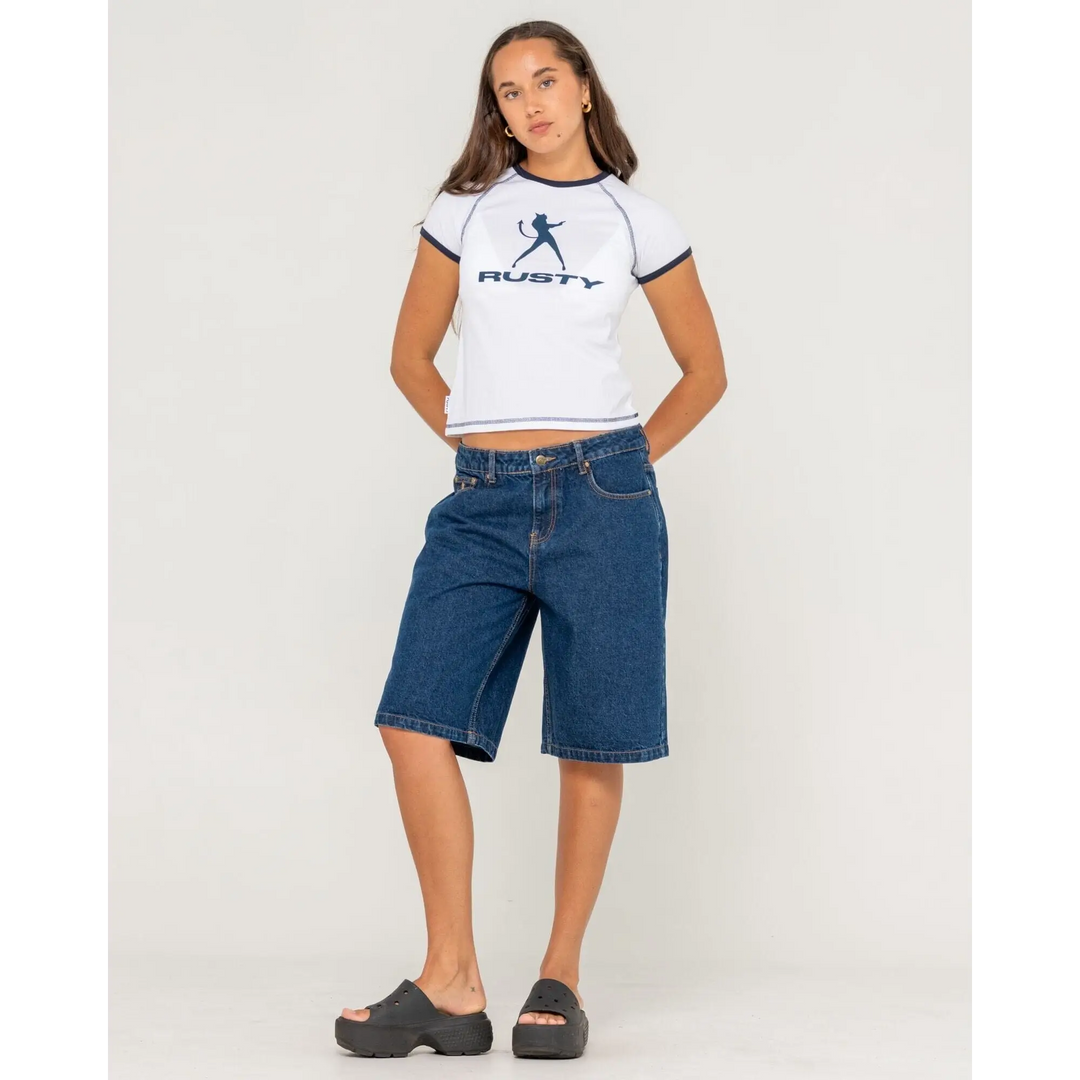 Rusty Bethany Baggy Low Rise Denim Jorts 
