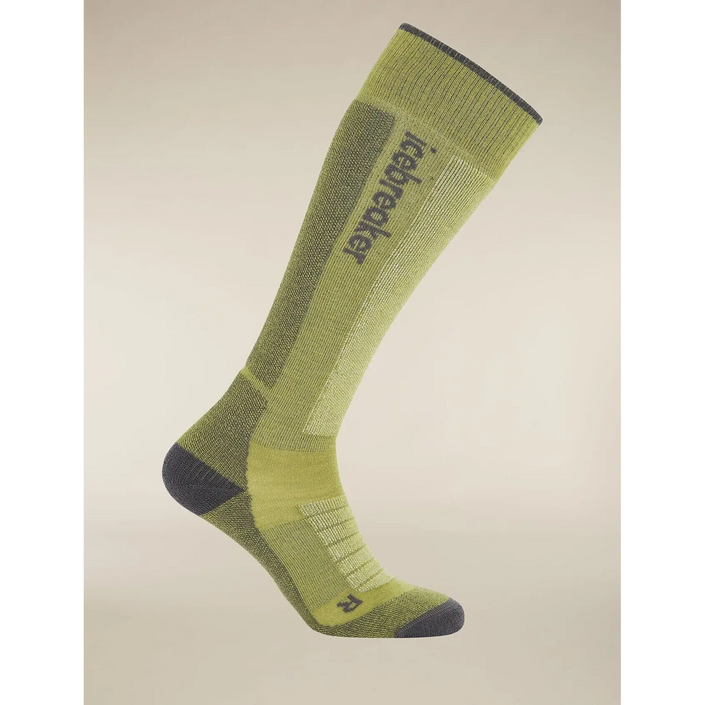 Icebreaker Womens Merino Blend Ski Medium OTC Socks Olive / Obsidian / Chalk S 