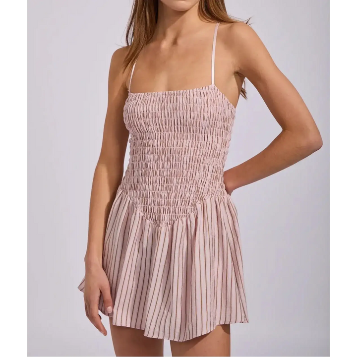 Rusty Mimi Smocked Stripe Mini Dress 