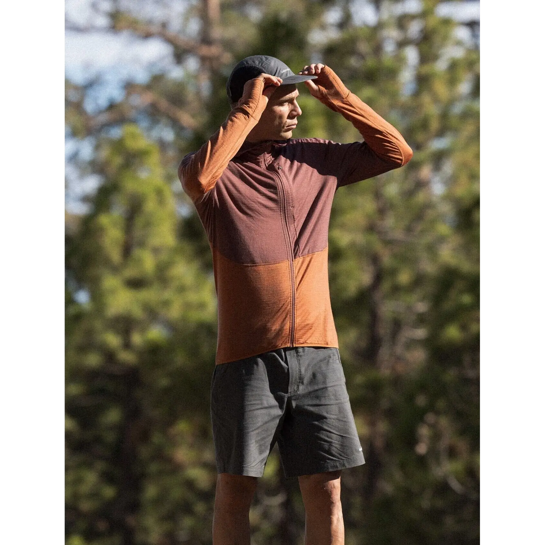 Icebreaker Merino Blend 200 Realfleece Descender Long Sleeve Zip Hoodie Carob / Dusty Clay S 