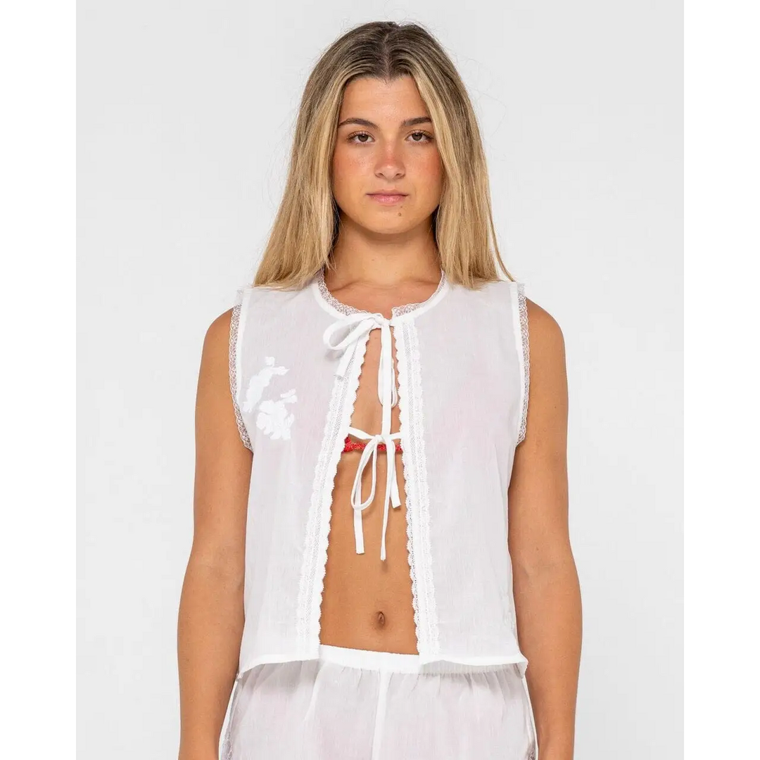 Rusty Feyre Tie Front Top 