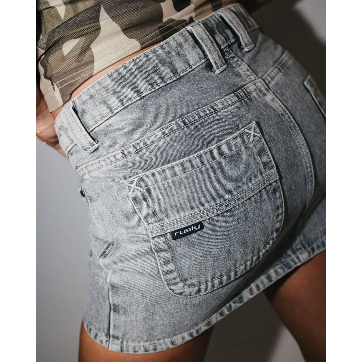 Rusty Mavericks Low Rise Denim Mini Skirt 