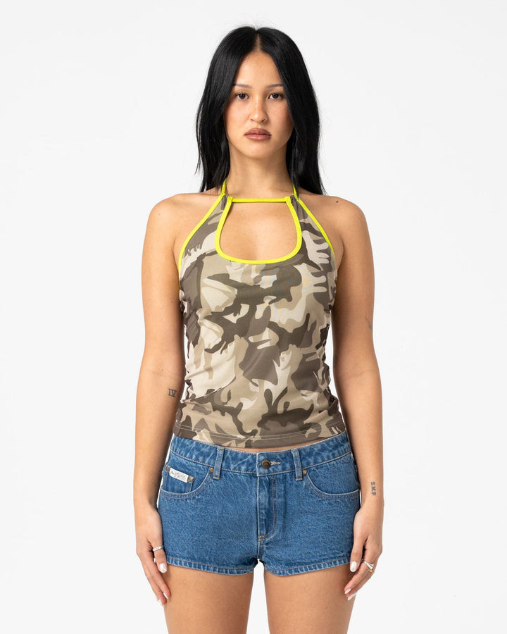 Rusty Camo Classics Halter Neck Top