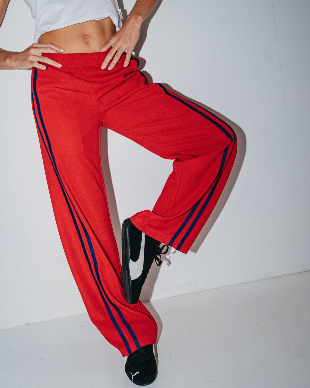 Rusty Bronson Side Stripe Low Rise Trackpants