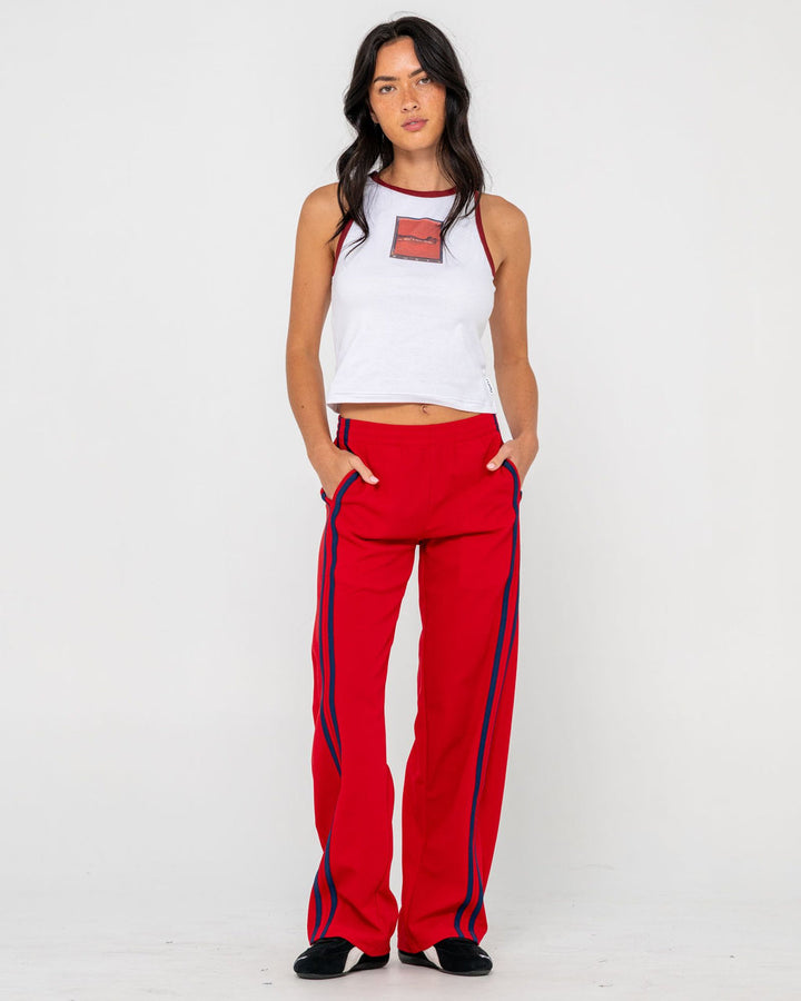 Rusty Bronson Side Stripe Low Rise Trackpants