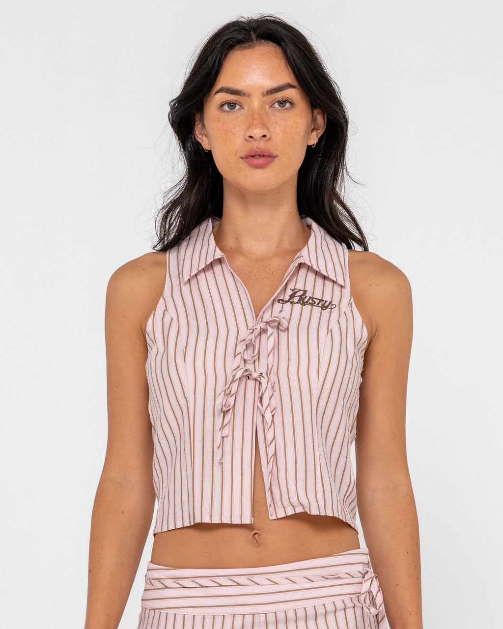 Rusty Rhysand Stripe Tie Top