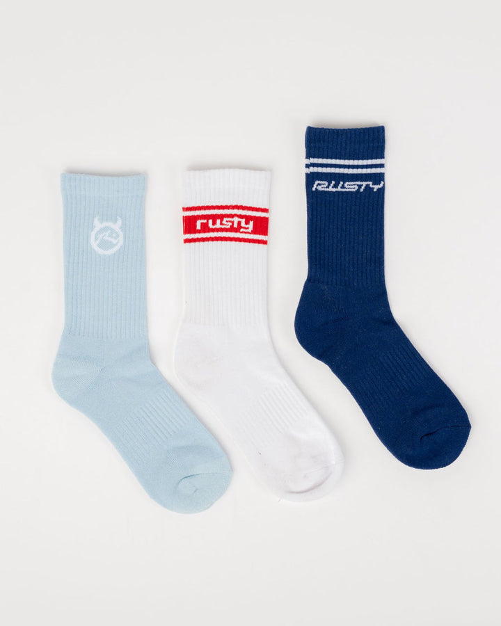 Rusty Shake Up Crew 3 Pack Socks