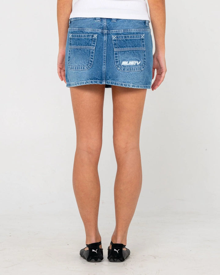 Rusty Flip Mommy Low Rise Denim Mini Skirt