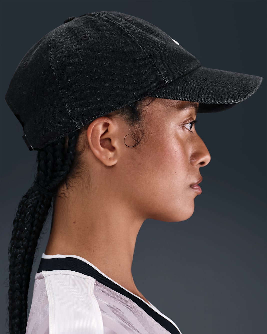Nike Club Unstructured Denim Cap - Black / White