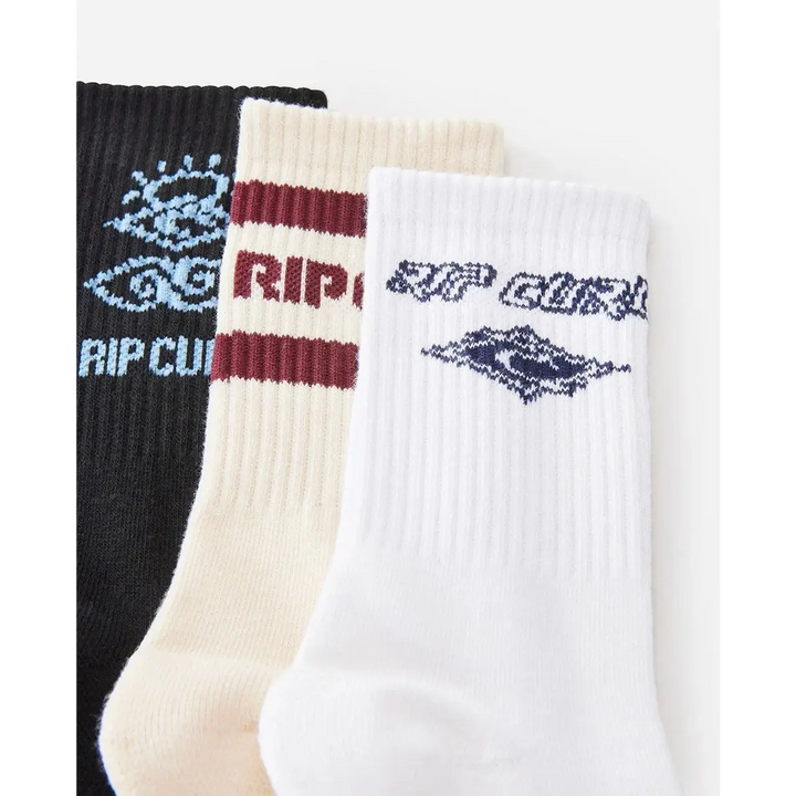 Rip Curl Logo Crew Socks 3 Pack 