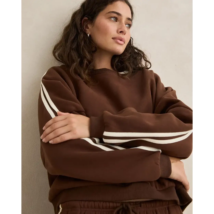 Rhythm Contrast Sweatshirt - Brown / 8