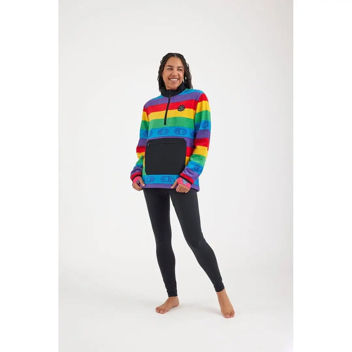 Airblaster Fleece Half Zip Rainbow Stripe XS 