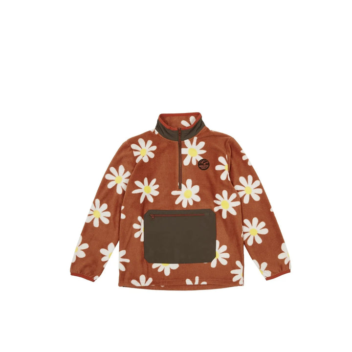 Airblaster Fleece Half Zip Rust Big Daisy XS 