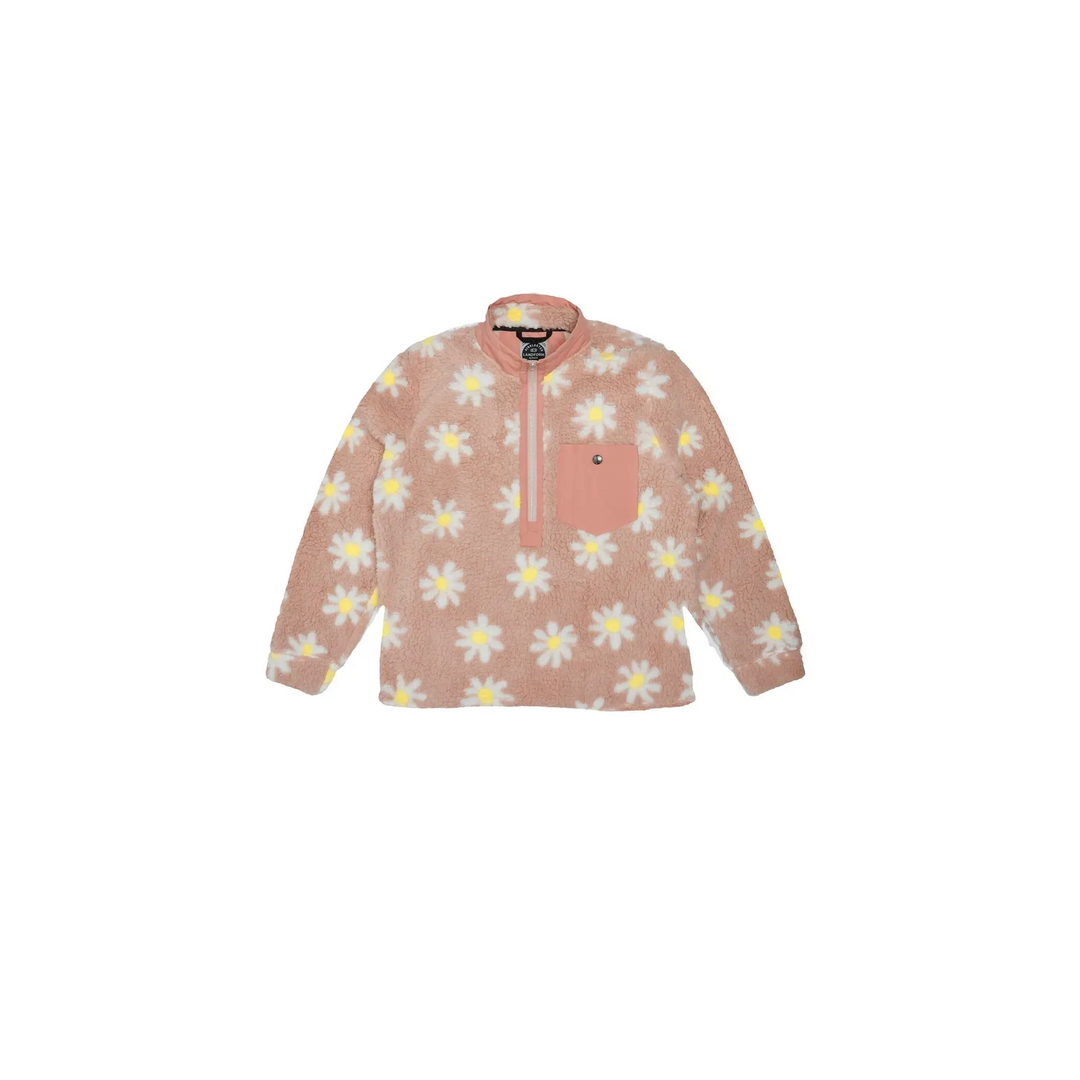 Airblaster Sherpa Half Zip Blush Big Daisy L 