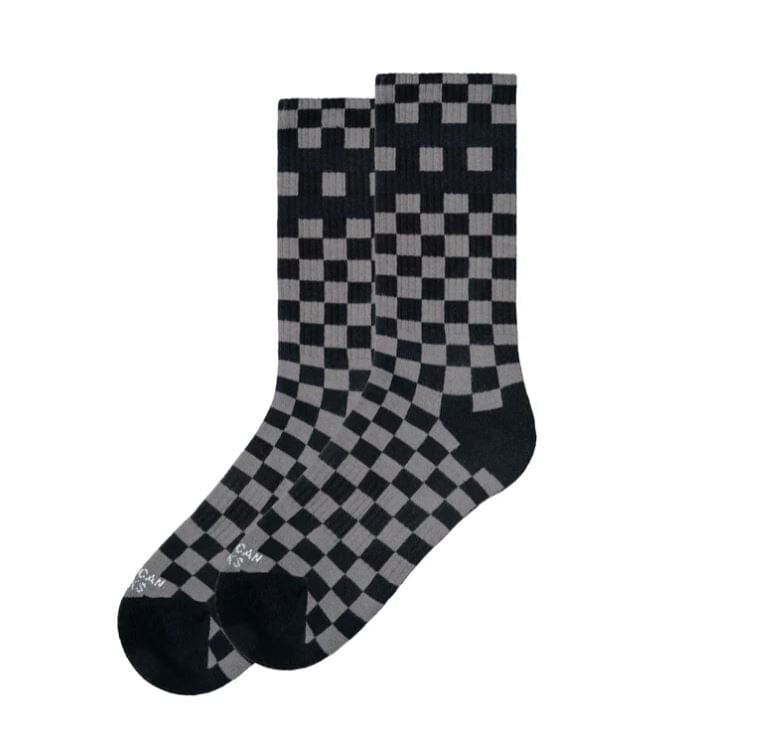 American Socks Checkerboard Black / Grey - Mid High 