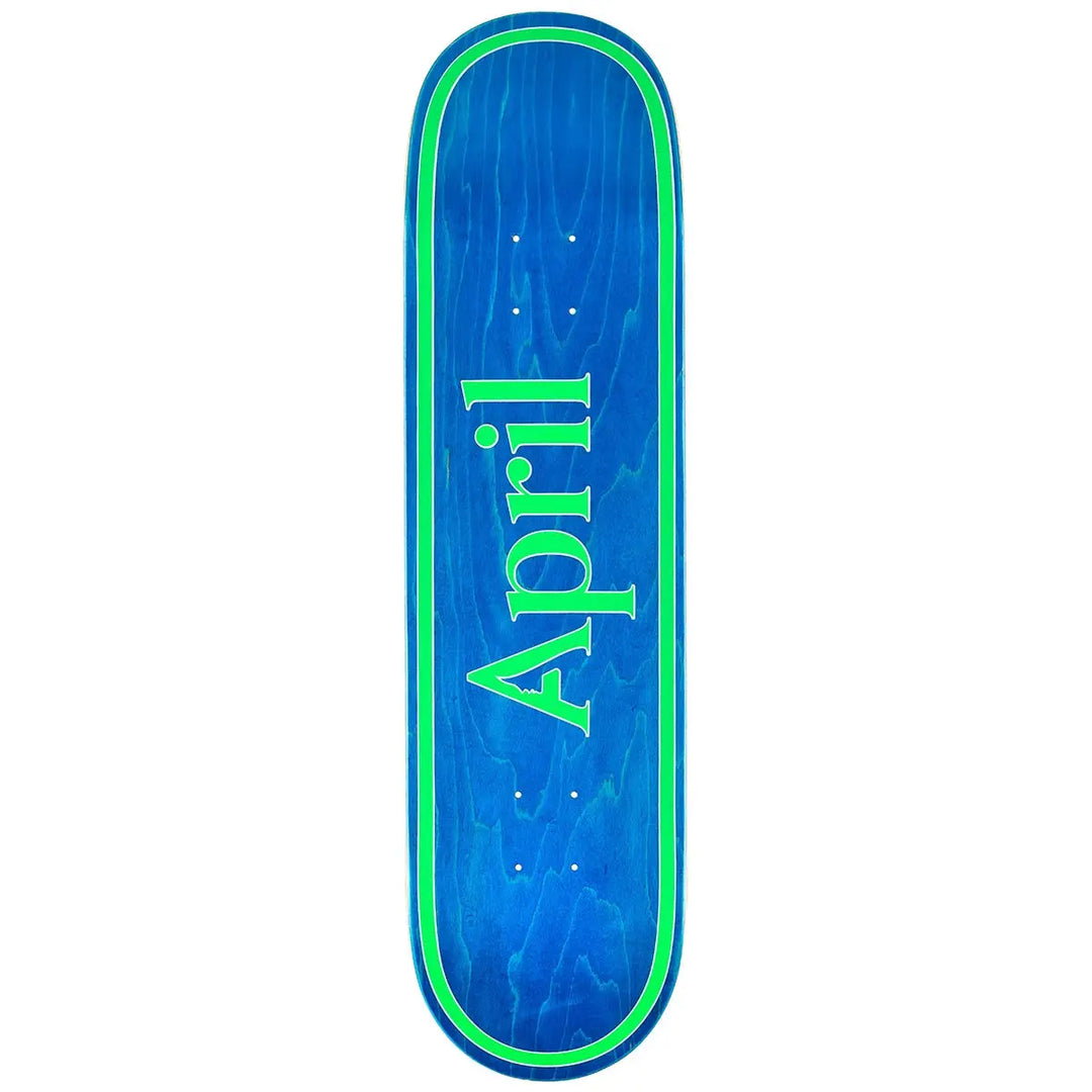 April OG Logo Blue / Green Skateboard Deck - 8.5’’