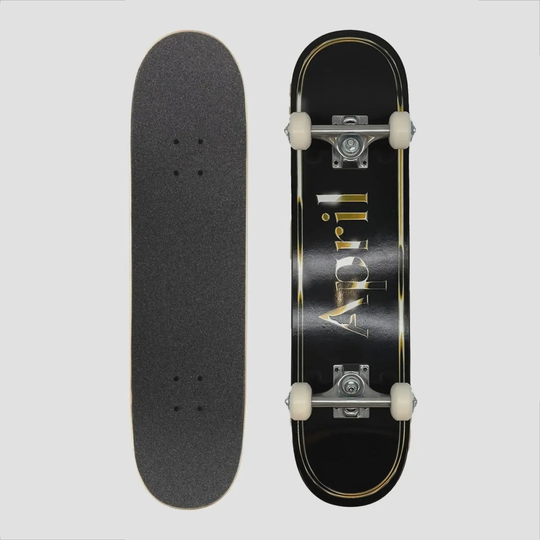 April OG Logo Golden Black Complete Skateboard - 8.25’’