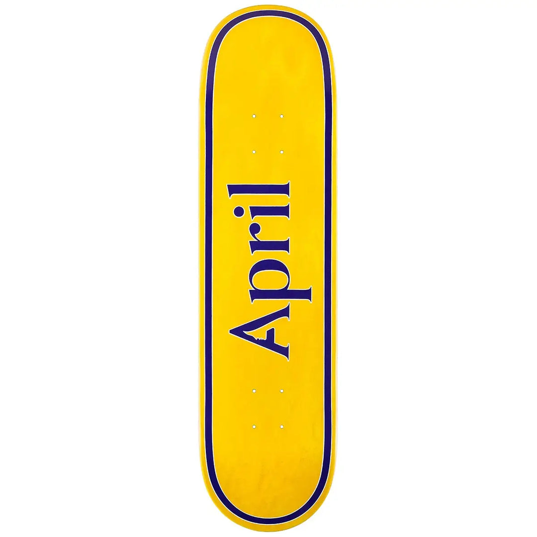 April OG Logo Yellow / Purple Skateboard Deck - 8.25’’