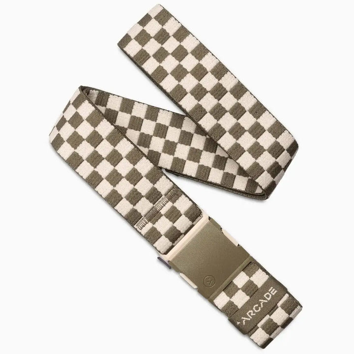Arcade Check Belt Crocodile Khaki 