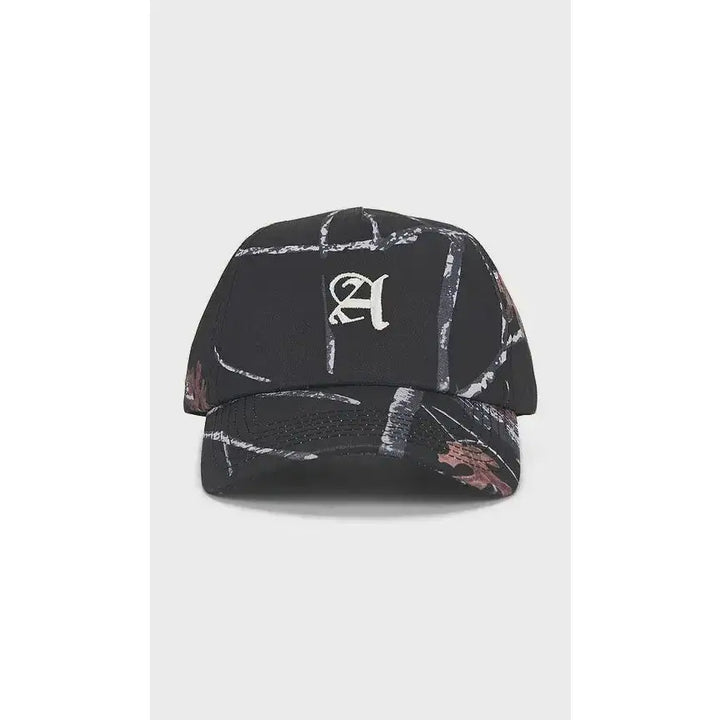 Autumn Camo Five Panel Snapback Cap - Black