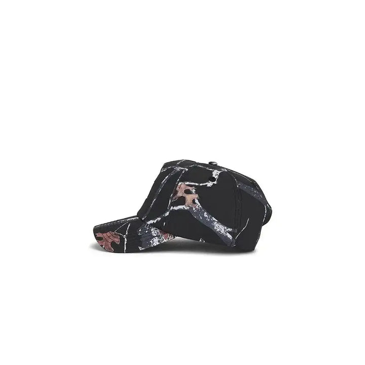 Autumn Camo Five Panel Snapback Cap - Black