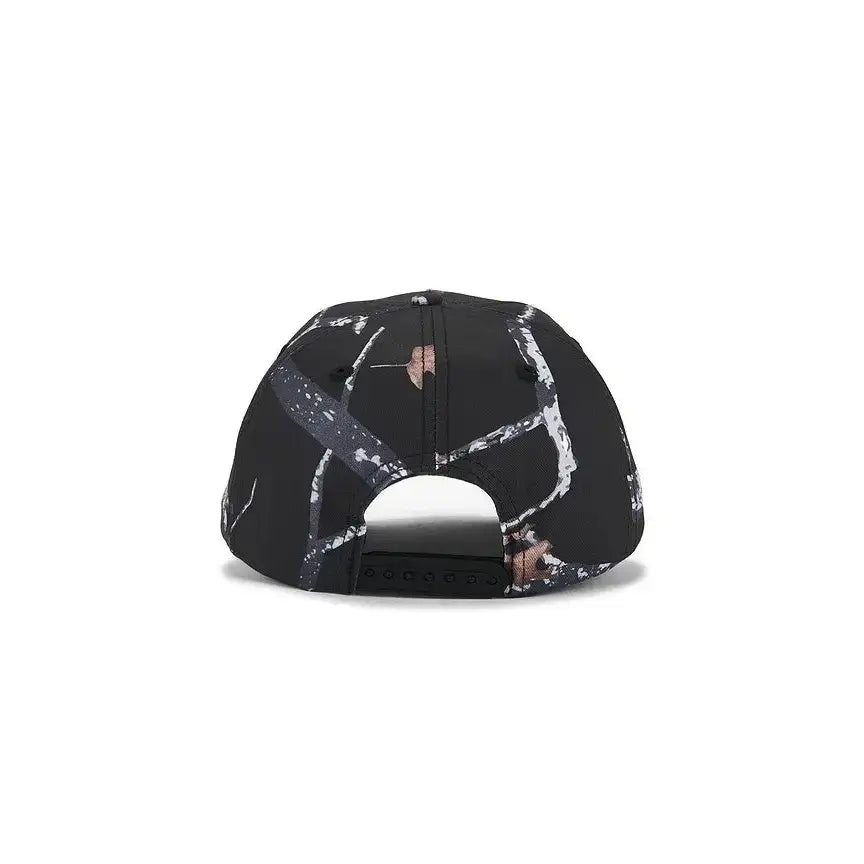 Autumn Camo Five Panel Snapback Cap - Black