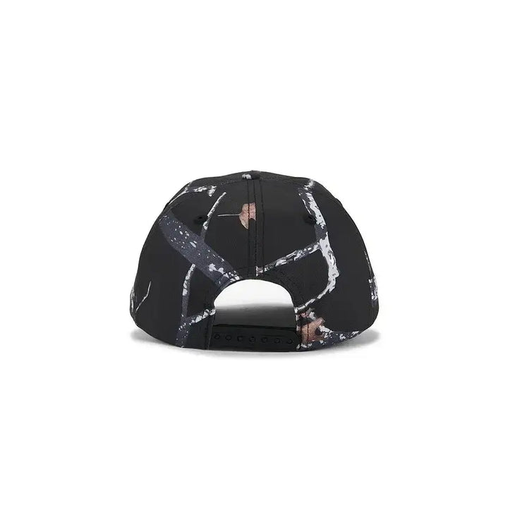 Autumn Camo Five Panel Snapback Cap - Black