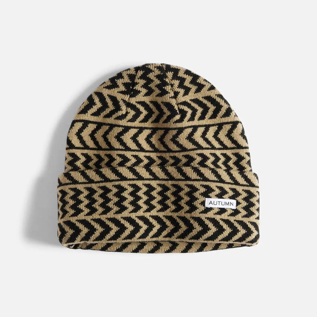 Autumn Chevron Beanie - Chinchilla