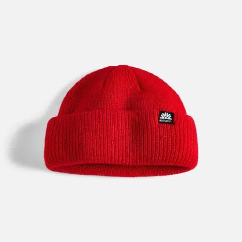 Autumn Double Roll Beanie Red 