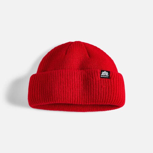 Autumn Double Roll Beanie Red 