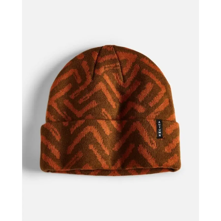 Autumn Geo Beanie Brown 