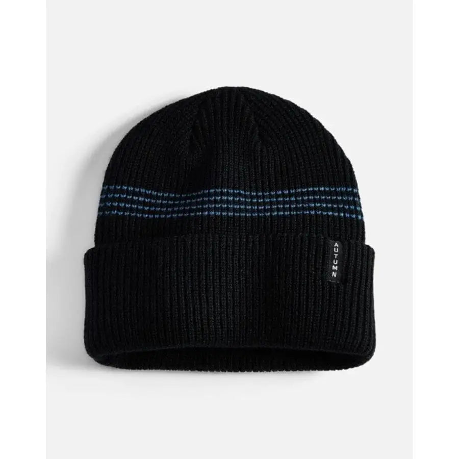 Autumn Mini Stripe Beanie Black 