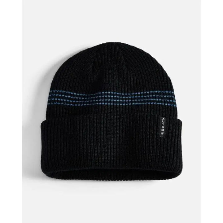 Autumn Mini Stripe Beanie Black 