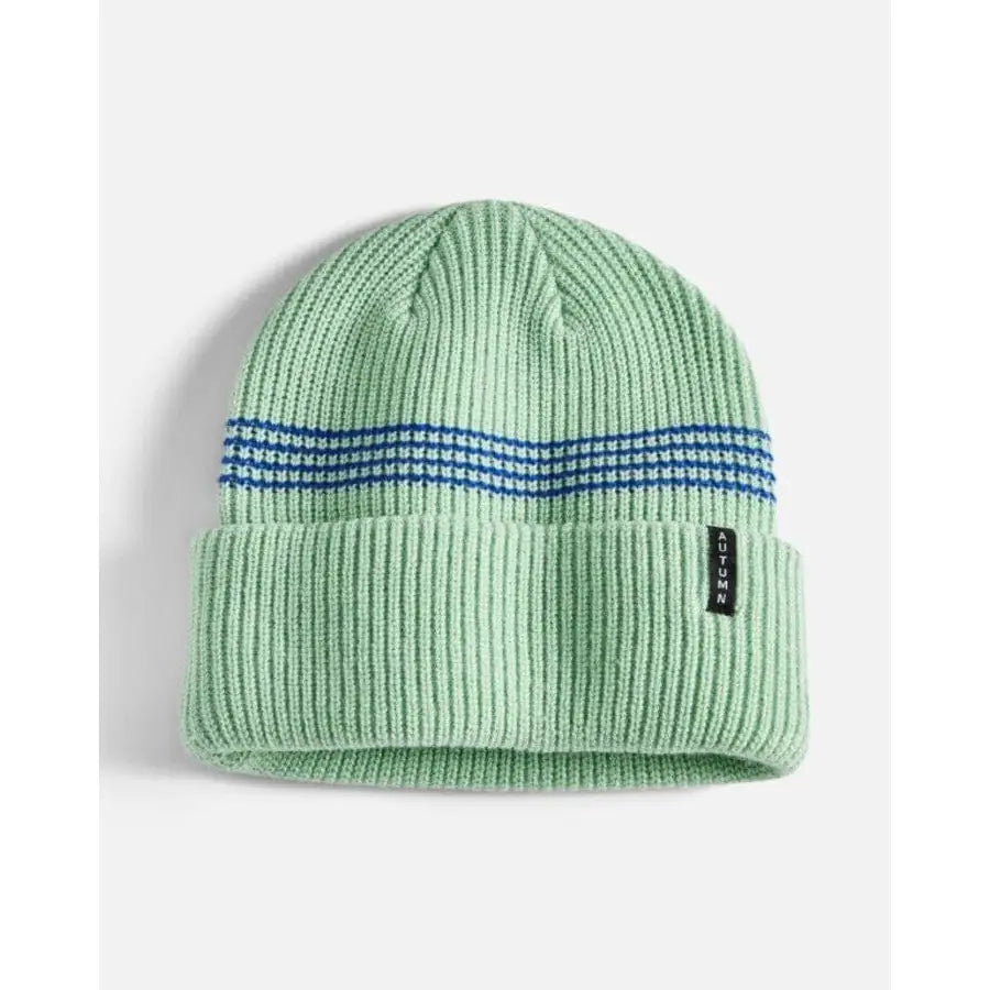 Autumn Mini Stripe Beanie Quiet Green 