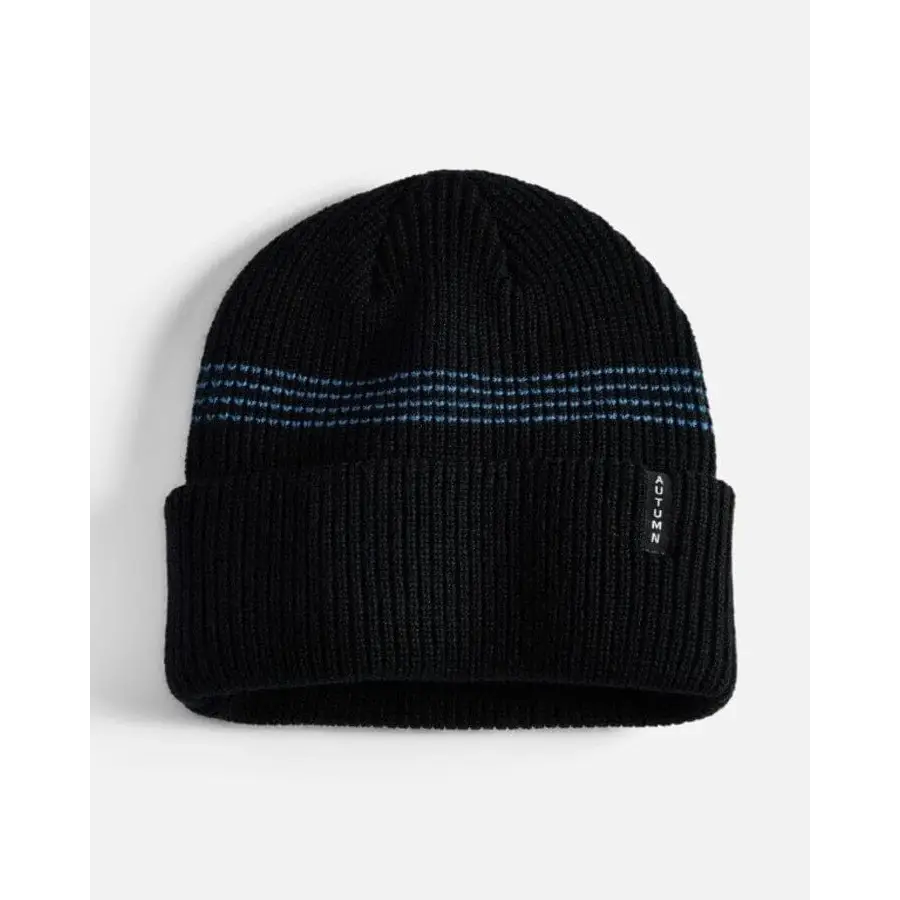 Autumn Mini Stripe Beanie Black 